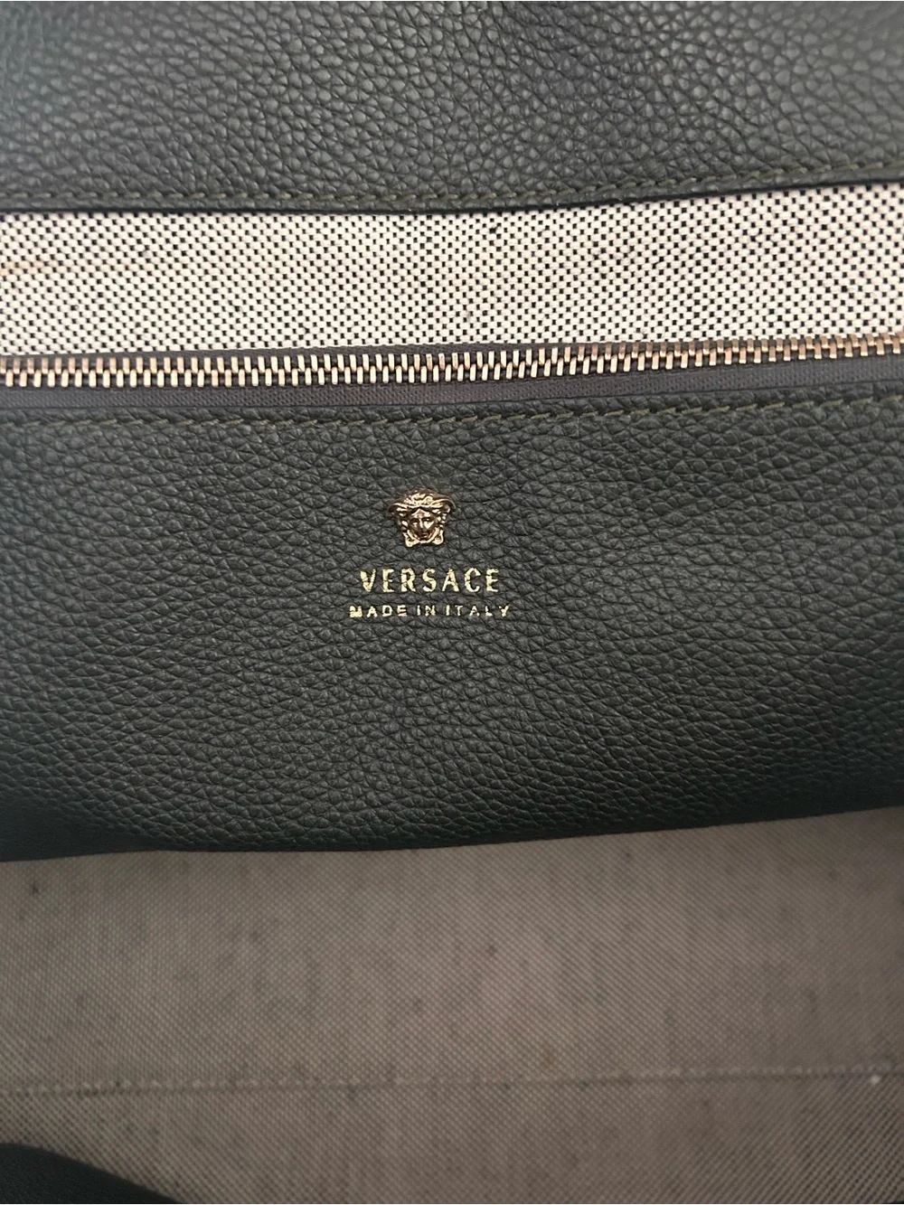 VERSACE Palazzo Empire charcoal green black Medusa crossbody satchel bag - Picture 8 of 11